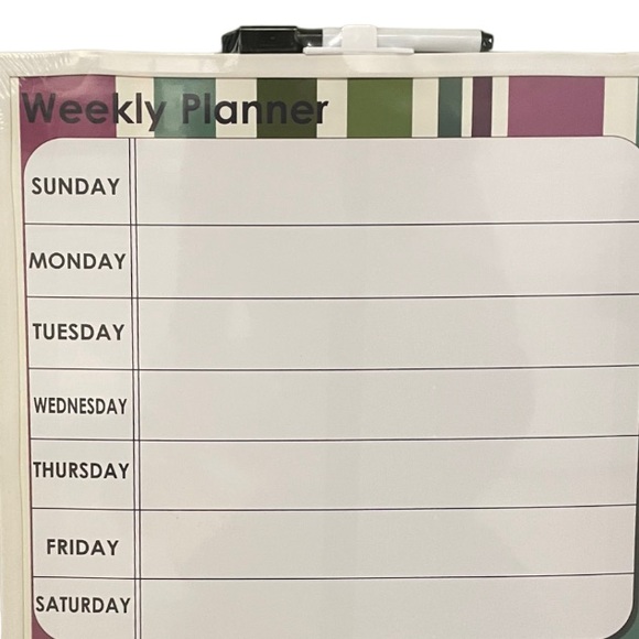 Magnetic Dry Erase 12x16” Weekly Planning Wall Mount Memo Board & Marker Set NWT - Picture 2 of 12